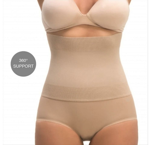 Beige High-Waist Shaper Brief