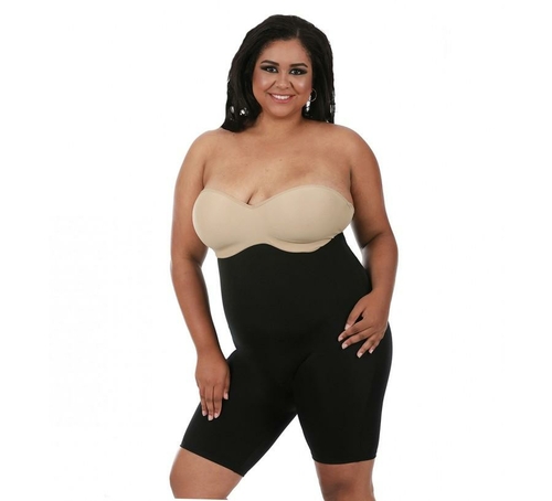 Black High-Waist Shaper Shorts With Open Gusset