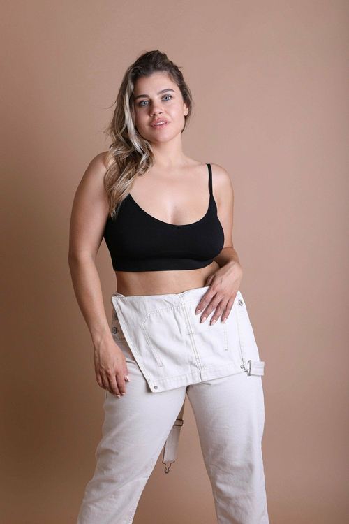Black Seamless Low-Back Bralette