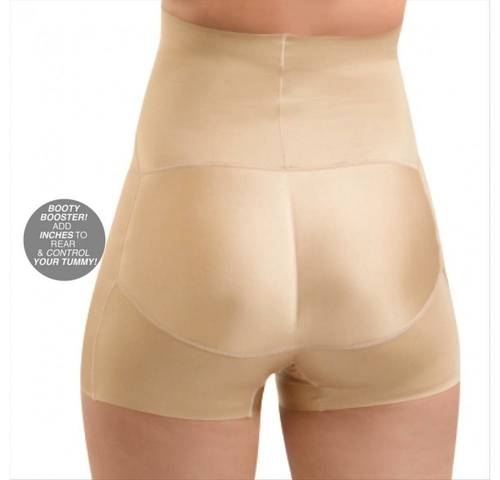 Beige High-Waist Shapewear Shorts